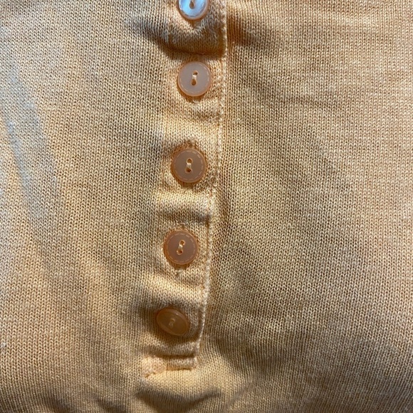 Talbots Women’s Linen Blend Plus Size 1X Pale Orange Sweater Sleeve Pocket - Picture 5 of 11